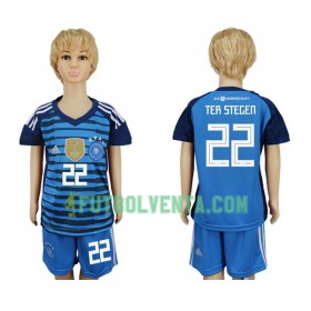 Camiseta de fútbol Alemania Ter Stegen 22 Portero Niño 1ª equipación Mundial 2018